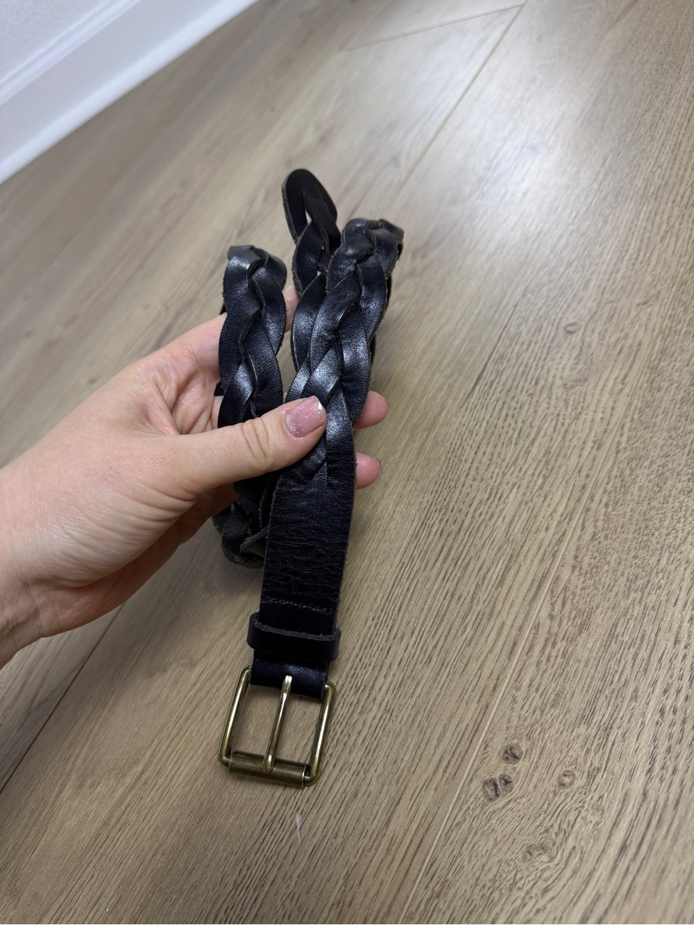 Madewell Black Braided Leather Women’s Belt size XS/S